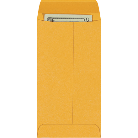3 <span class='fraction'>1/2</span> x 6 <span class='fraction'>1/2</span>" Kraft Gummed Envelopes