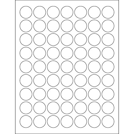 1" Glossy White Circle Laser Labels