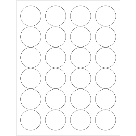 1 <span class='fraction'>2/3</span>" White Circle Laser Labels