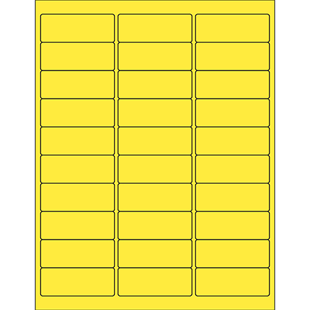 2 <span class='fraction'>5/8</span> x 1" Yellow Rectangle Laser Labels