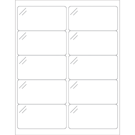 4 x 2" Pure Clear Rectangle Laser Labels
