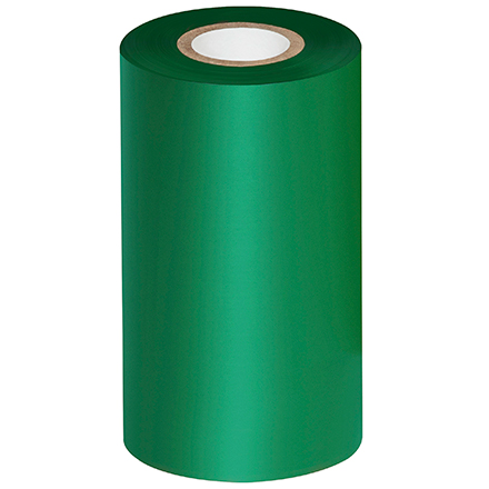 4.33" x 984' Green Thermal Transfer Ribbons- Wax/Resin